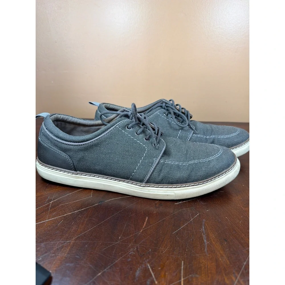 Rye by Hawker Rye Mens Canvas Oxford Shoes‎ Charcoal Gray Moc Toe Sneakers